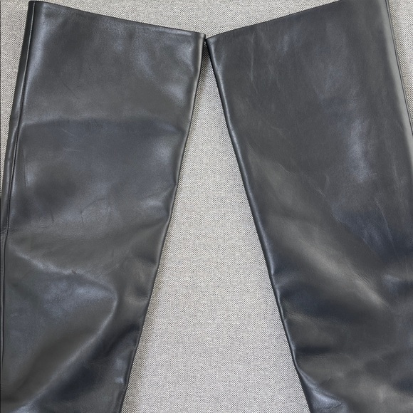 Aeyde Willa Knee High Leather Boots Black Pull On OTK Size 41 - Picture 4 of 10